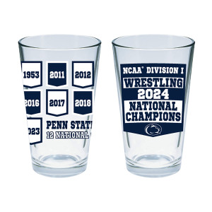 pint glass NCAA Division I Wrestling 2024 National Champions Penn State